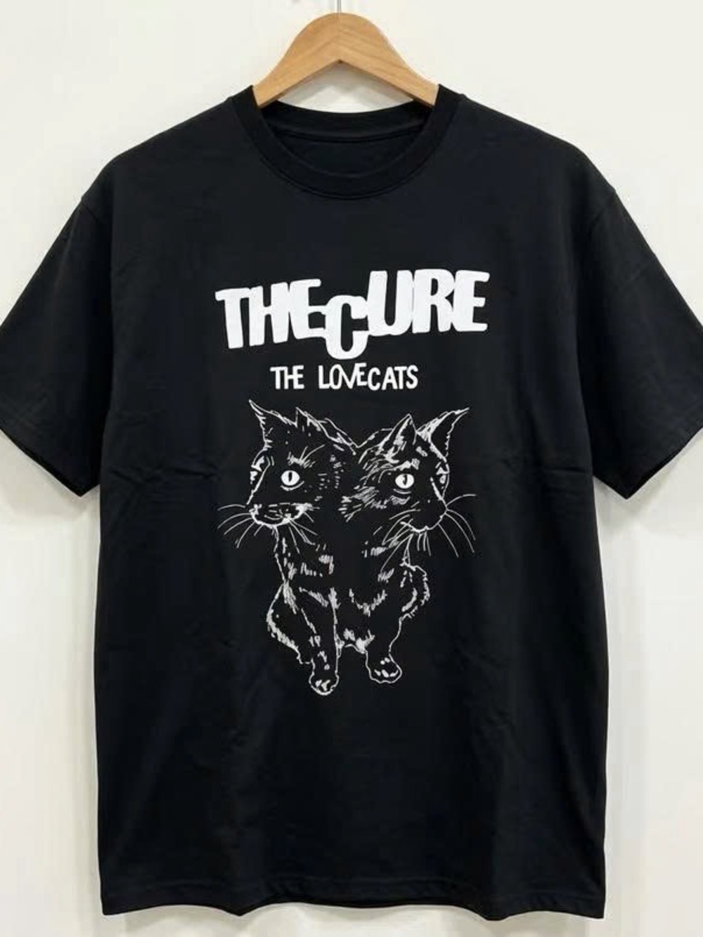 The Cure 'The Lovecats' Black Graphic Cat T-Shirt